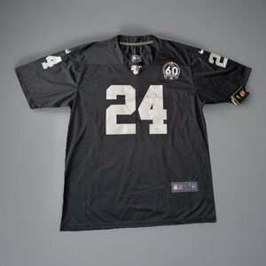 LAS VEGAS RAIDERS JOHNATHAN ABRAM #24 XL On Field Football Jersey 60th Patch